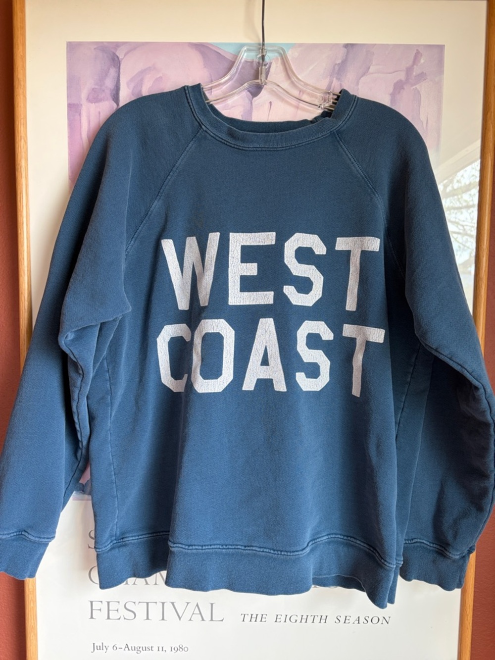 Retro brand Blue 'West Coast' Oversized Sweatshirt - Picture 2 of 5